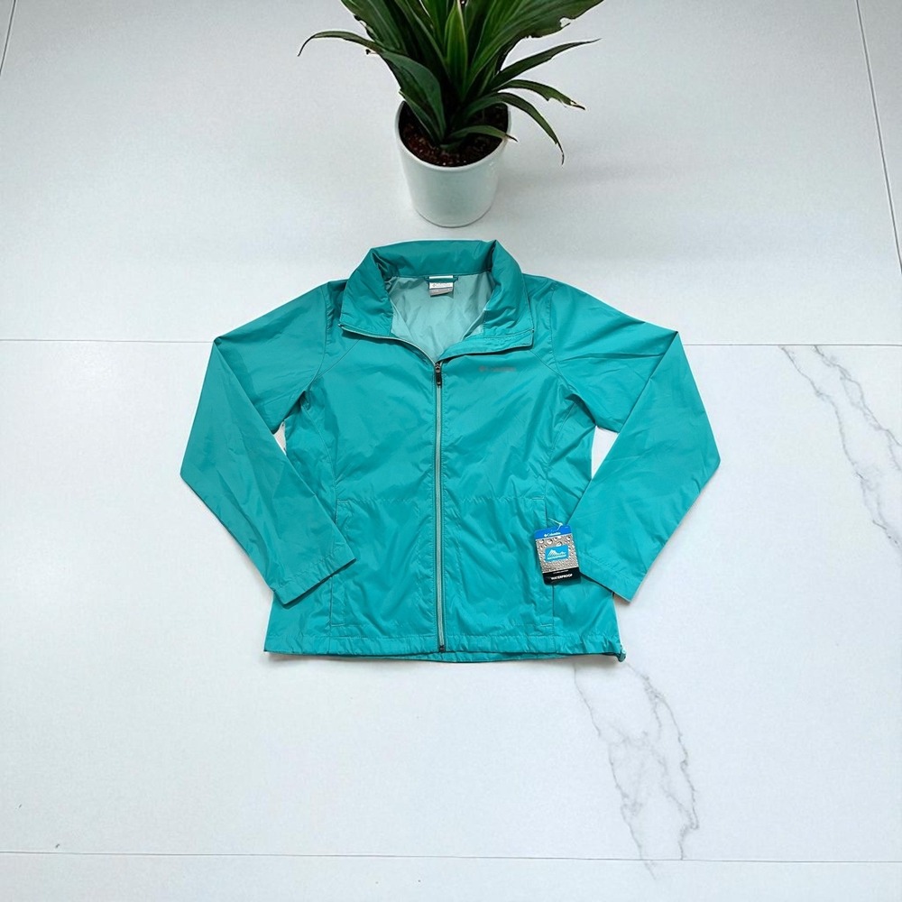 Columbia‎ Switchback III Jacket Womens L Turquoise Waterproof Lightweight Coat